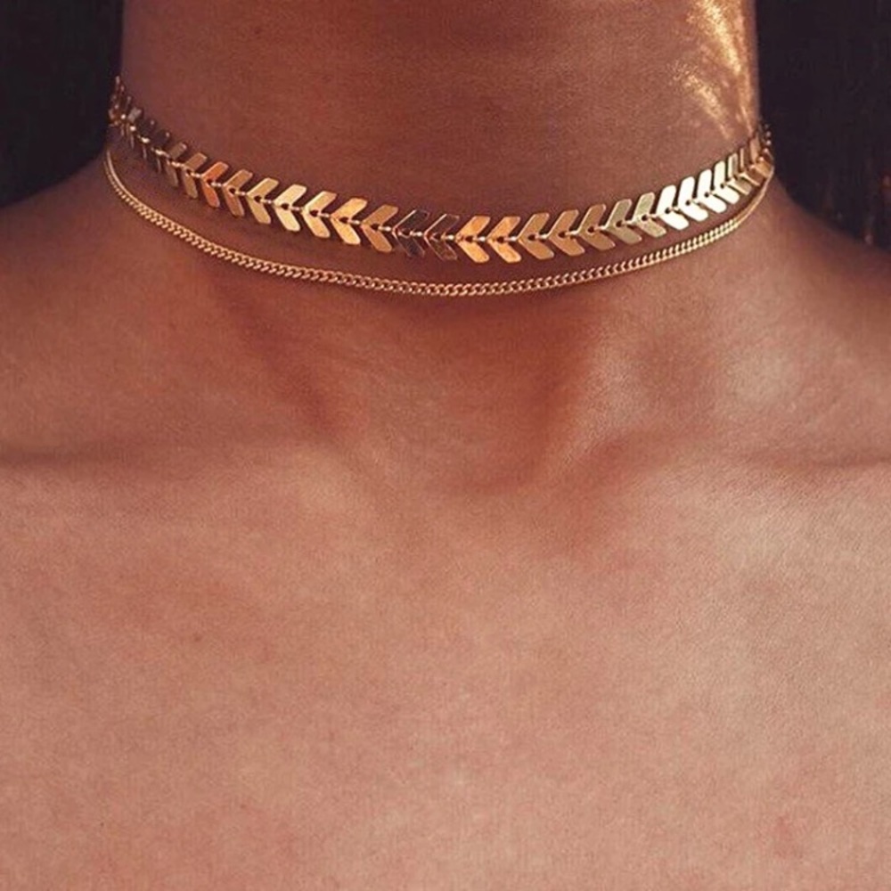 “Keep Moving Forward” Choker Cute Layered Necklace